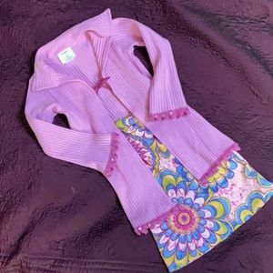 Long top with coordinating skirt